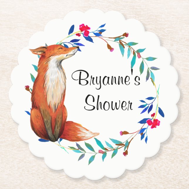 Wasserfarbenfox und Brautparty Untersetzer (Vorderseite)