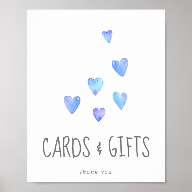 Wasserfarbenfrohe Babyduschkarten und Geschenke Poster (Vorne)