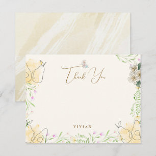 Wasserfarbenfrohe Birne Blumengarten Kinderdusche  Dankeskarte