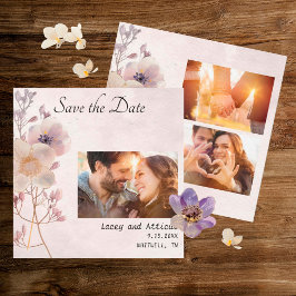 Wasserfarbenfrohe Blumenzehen Speichern Sie die Da Save The Date