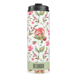 Wasserfarbenfrohe Blütentherme - Elegant Thermosbecher