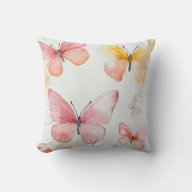 Wasserfarbenfrohe Butterfly-Kissen Kissen (Vorderseite)