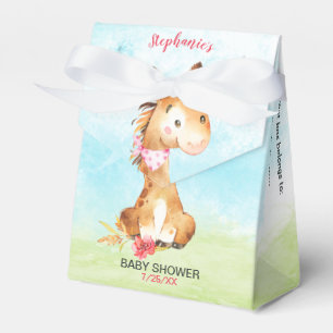 Wasserfarbenfrohe Girl Horse Baby Duschfarm Geschenkschachtel