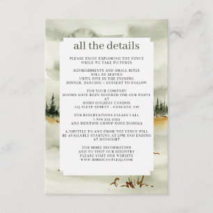 Wasserfarbenfrohe Hochzeit Begleitkarte