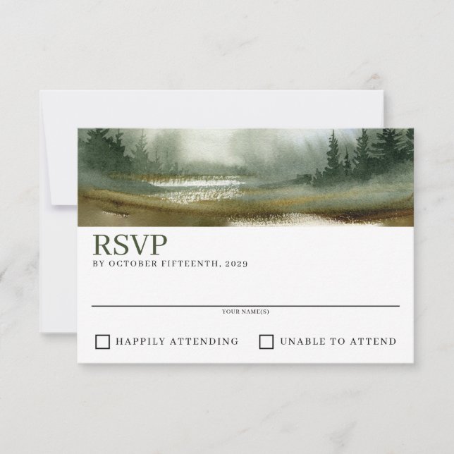 Wasserfarbenfrohe Hochzeit RSVP Karte (Vorderseite)