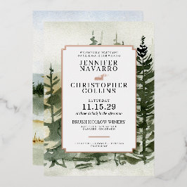 Wasserfarbenfrohe Hochzeitseinladung Folieneinladung