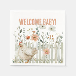 Wasserfarbenfrohe Landfarm Babydusche Serviette