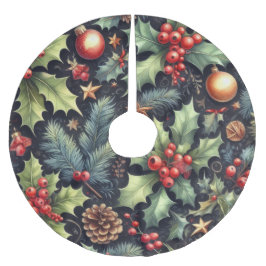 Wasserfarbenfrohe Marine- und Holliday-Motive Polyester Weihnachtsbaumdecke