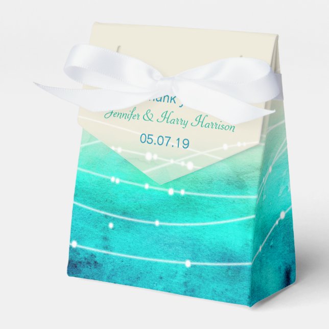 Wasserfarbenfrohe Meere vielen Dank an Gastgeschen Geschenkschachtel (Vorderseite)
