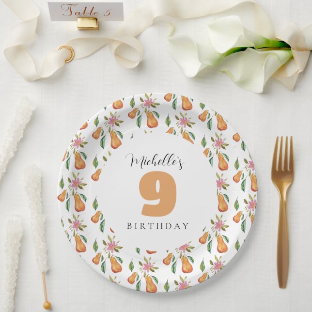 Wasserfarbenfrohe Muster Mit Monogramm Pappteller (Hochzeit)