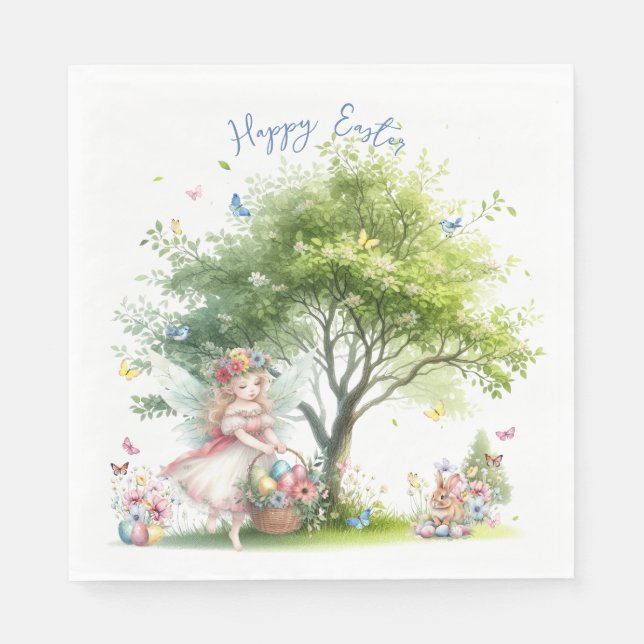 Wasserfarbenfrohe Osterfrühlingszucht Serviette (Vorderseite)