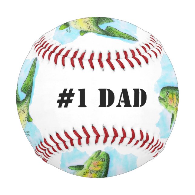 Wasserfarbenfrohe Regenbogenforelle Baseball (Vorderseite)