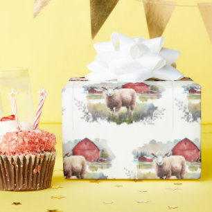 Wasserfarbenfrohe Schafe Geschenkpapier