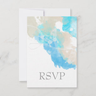 Wasserfarbenfrohe Schmetterlingssee UAWG RSVP Karte