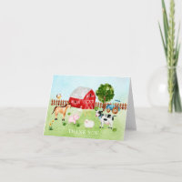 Wasserfarbenfrohe Stalltiere Kinderdusche Danke