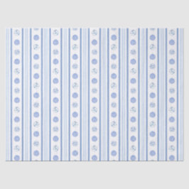Wasserfarbenfrohe Streifen Blau & Weiß Weihnachten Seidenpapier