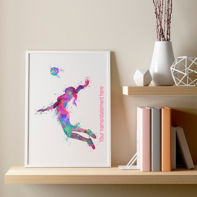 Wasserfarbenfrohe Volleyballspielerin mit Textilie Poster (Von Creator hochgeladen)