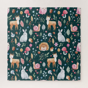 Wasserfarbenfrohe Waldkindermuster