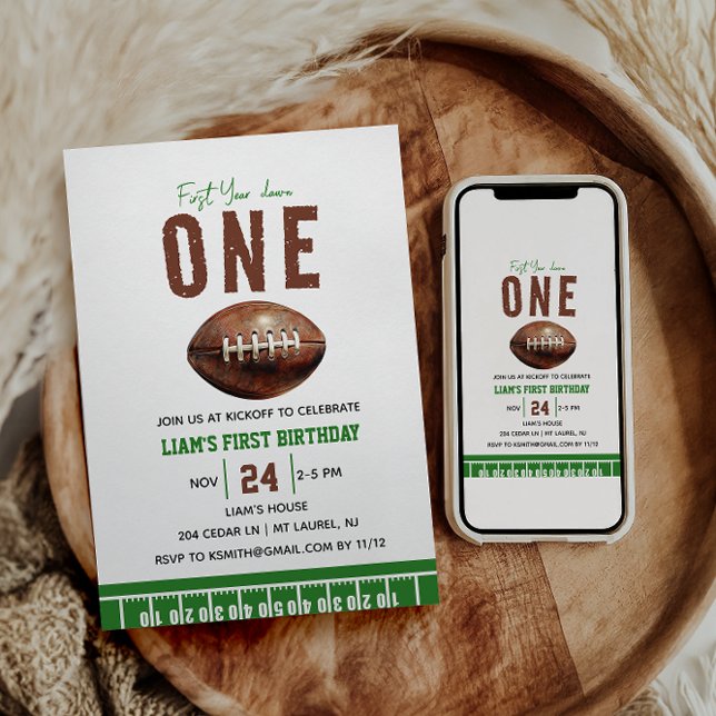 Wasserfarbenfußball 1. Geburtstag Einladung (Von Creator hochgeladen)