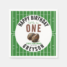 Wasserfarbenfußball im ersten Jahr | 1. Geburtstag Serviette