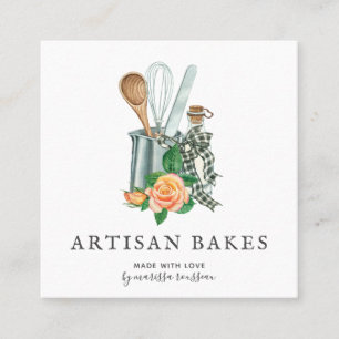 Wasserfarbengebäck Backen & Kochen Utensil Bäckere Quadratische Visitenkarte