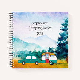 Wasserfarbengebirge Auto- und Teardrop Camper Notizbuch