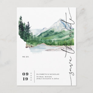 Wasserfarbengebirge   Montana Karte Save the Date