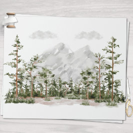 Wasserfarbengebirge und Wald Geschenkpapier