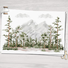 Wasserfarbengebirge und Wald Geschenkpapier Set