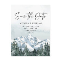 Wasserfarbengebirge Waldhochzeit retten das Datum