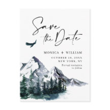 Wasserfarbengebirge Waldhochzeit retten das Datum