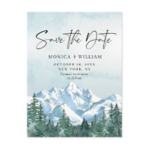 Wasserfarbengebirge Waldhochzeit retten das Datum