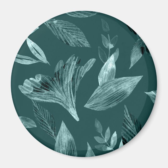 Wasserfarbengefallene Blätter 10 Magnet (Vorne)