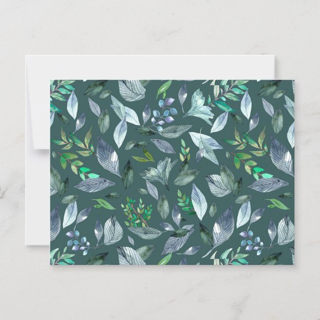 Wasserfarbengefallene Blätter 5 Magneteinladung (Vorderseite)