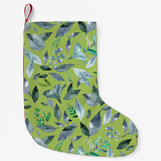 Wasserfarbengefallene Blätter 6 Kleiner Weihnachtsstrumpf (Vorderseite)