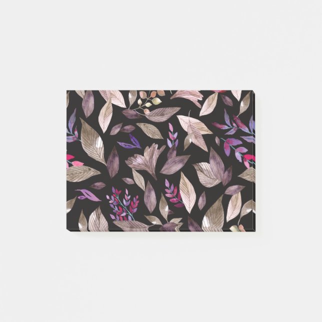 Wasserfarbengefallene Blätter Post-it Klebezettel (Vorderseite)