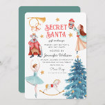 Wasserfarbengeheimnis Santa Nutcracker Ballerina Einladung<br><div class="desc">Weihnachtsweihnachtsfest im Wasserfarben - Whimsistische Party Einladung</div>