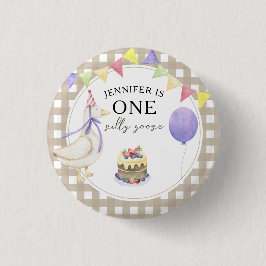 Wasserfarbengel 1. Geburtstag Button