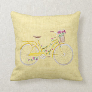 Wasserfarbengelbes Bike Kissen