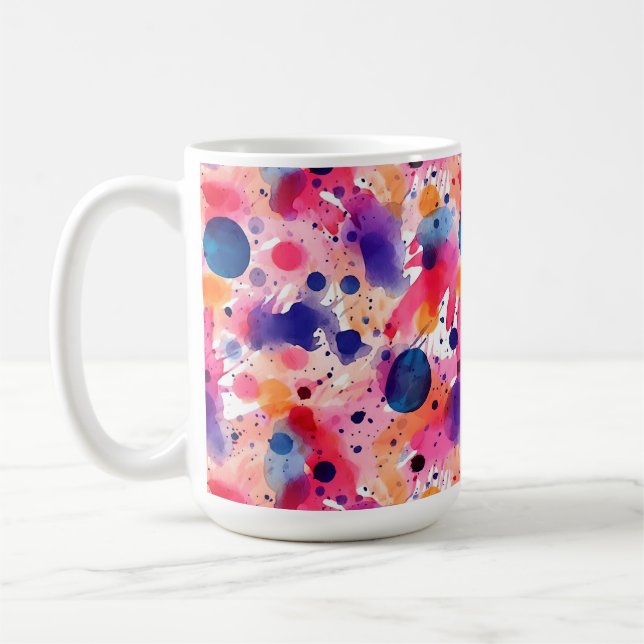 Wasserfarbengeplagte Kaffeetasse (Links)