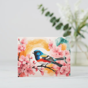 Wasserfarbengezwitscher im Frühjahr Postkarte