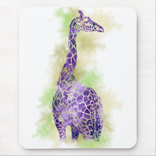 WasserfarbenGiraffe 1 Mousepad