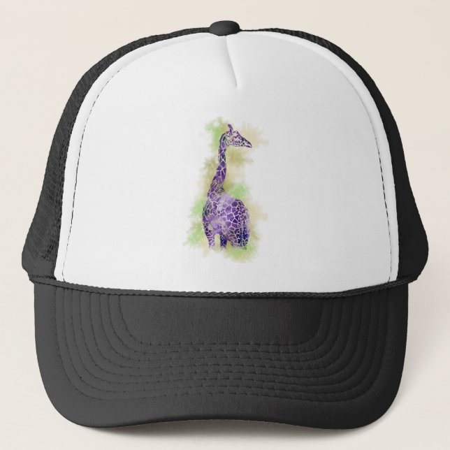 WasserfarbenGiraffe 1 Truckerkappe (Vorderseite)