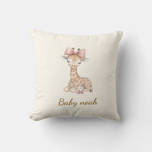 Wasserfarbengiraffe-Babydecke mit individuellem Na Kissen