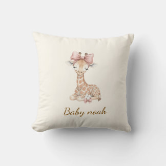 Wasserfarbengiraffe-Babydecke mit individuellem Na Kissen
