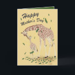 WasserfarbenGiraffe Mutter und Muttertag des Kinde Karte<br><div class="desc">Die Tageskarte der süßen Mutter mit der Aquarellkunst der Mutter und der Babygiraffe.</div>
