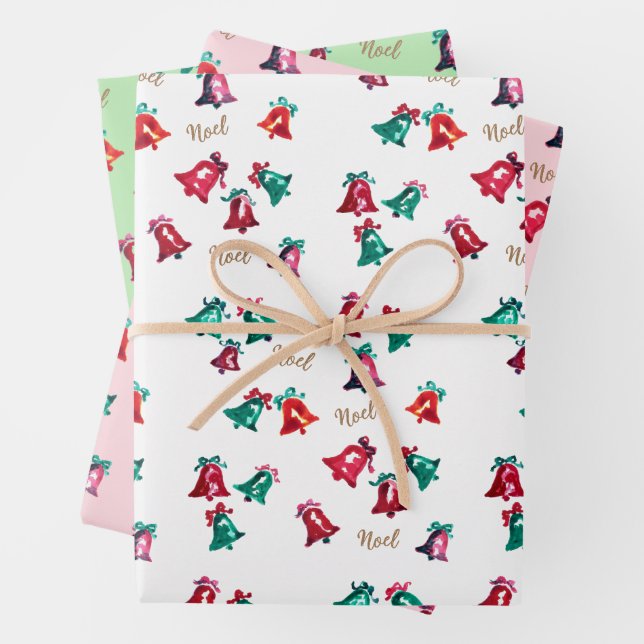 Wasserfarbenglocken HandGezeichnet Personalisierte Geschenkpapier Set (Beispiel)