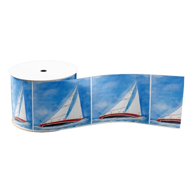 Wasserfarbenheilung Segelboote Ripsband (Spule)