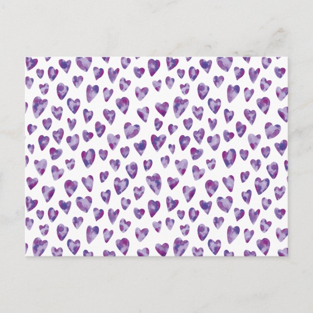 Wasserfarbenherz Postkarte (Vorderseite)