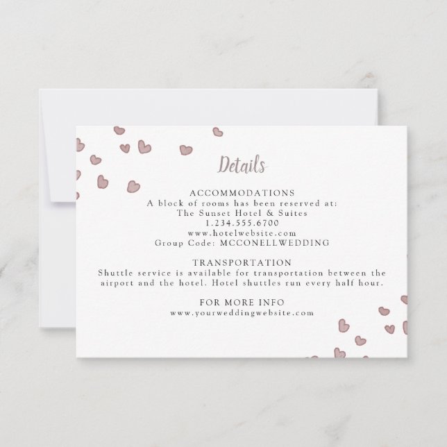 Wasserfarbenherzen Hochzeitskarte RSVP Karte (Vorderseite)